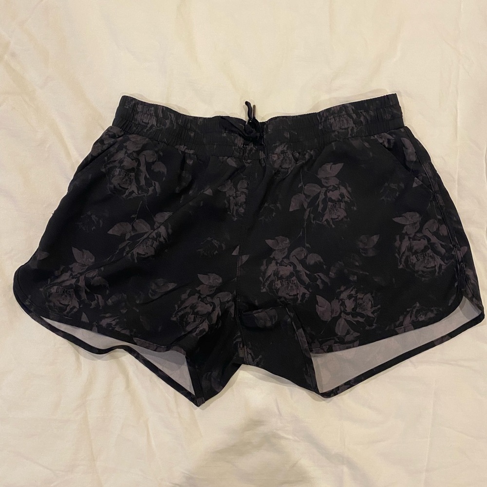 KYODAN Black Floral Athletic Shorts